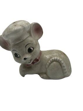 Vintage Ceramic Mouse Chef Salt Or Pepper Shaker Figurine